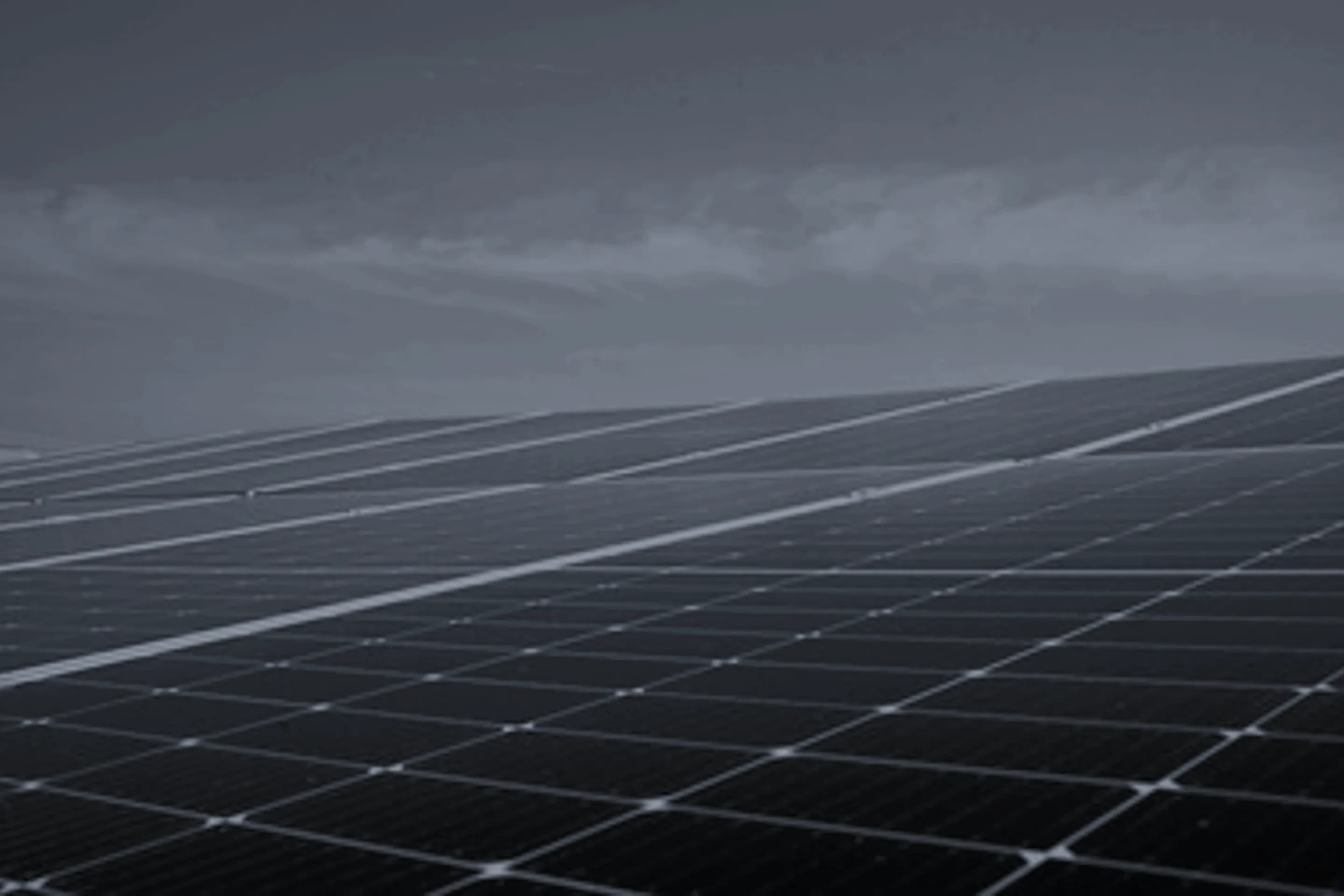 Solar field at dusk